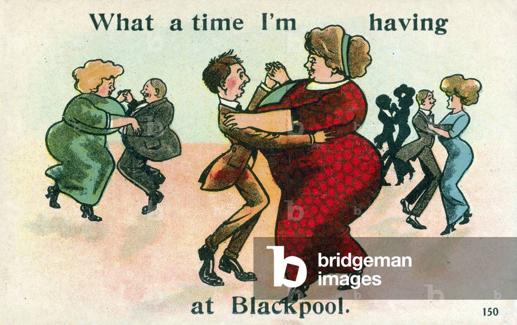 Dancing couples in Blackpool (colour litho)