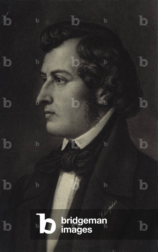 Frederic Chopin, Polish composer and pianist (1810-1849) (engraving)