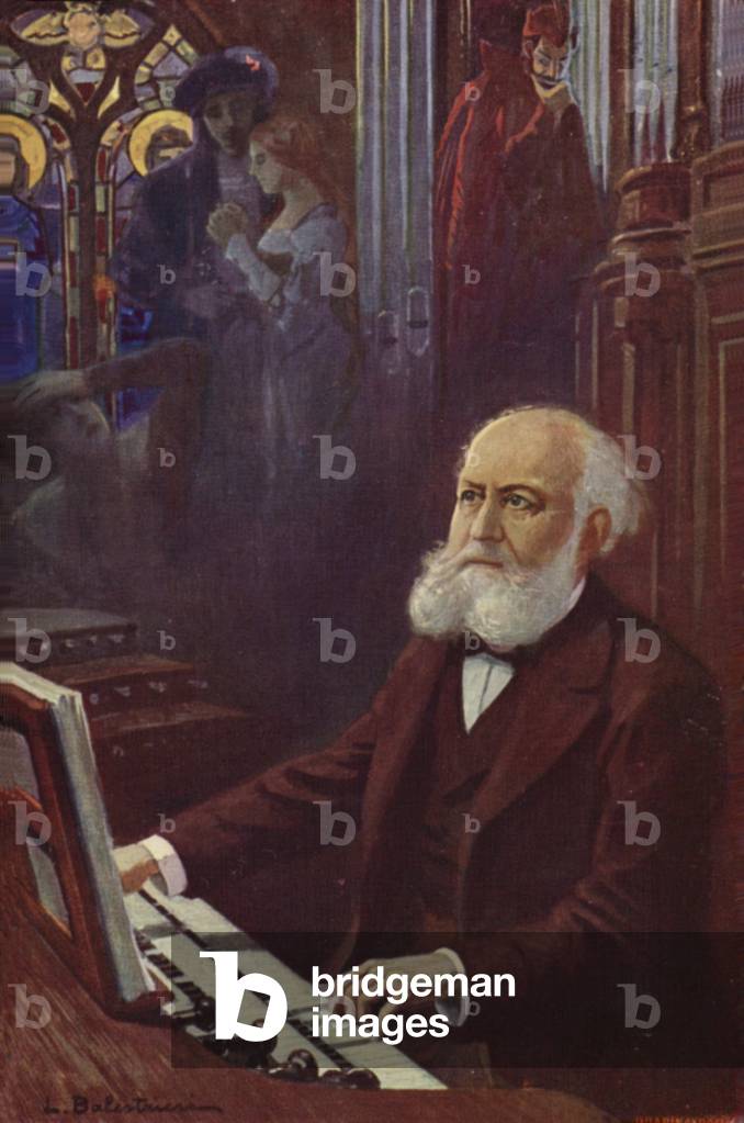 Charles Gounod, French composer (1818 -1893) (colour litho)