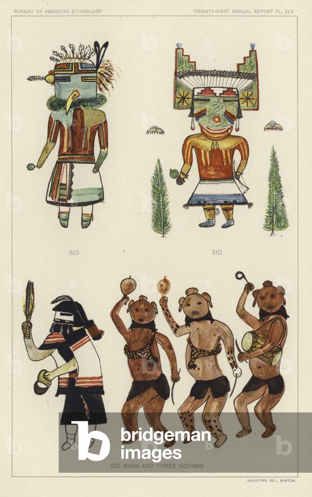 Sio, Sio, Sio Mana and three Koyimsi (colour litho)