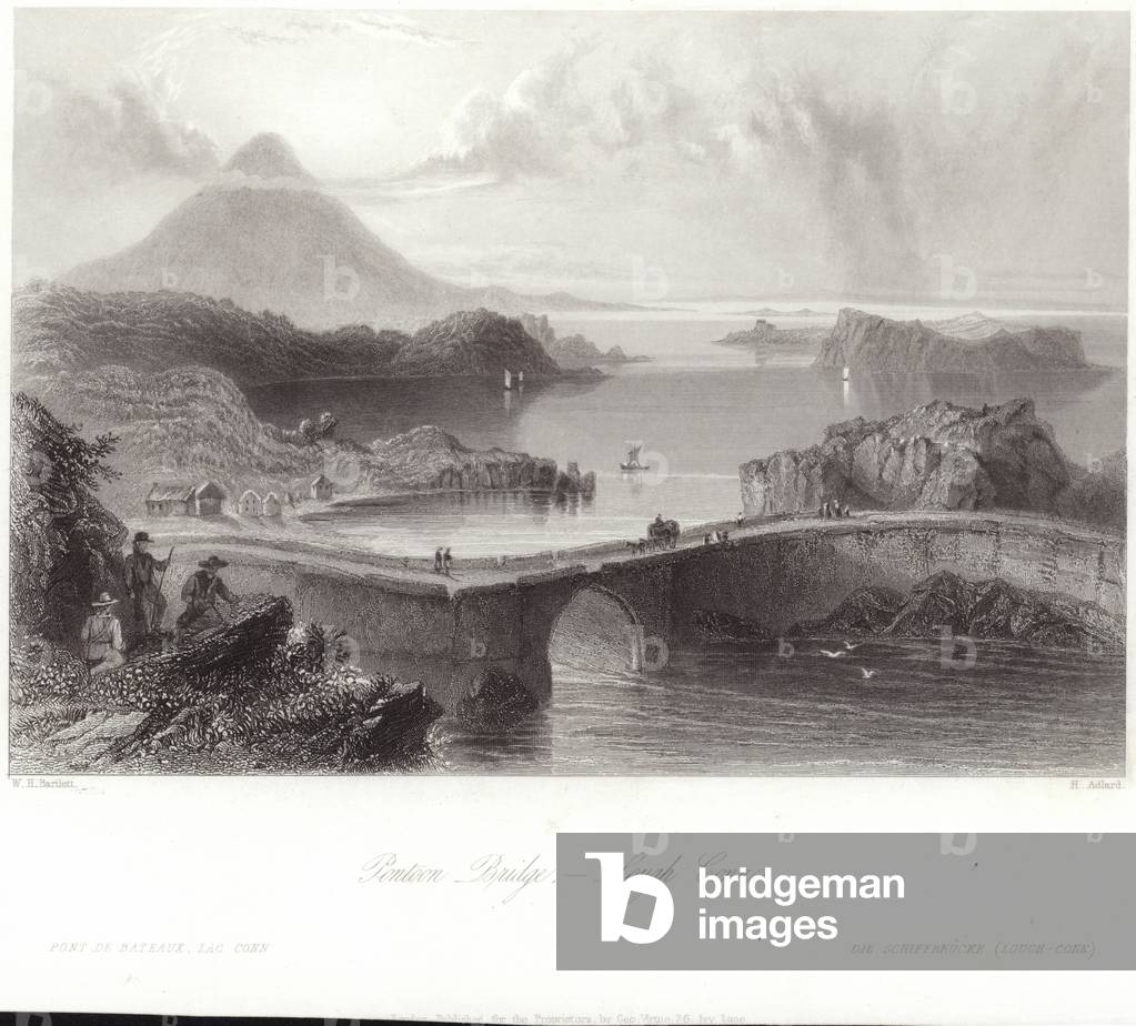 Pontoon Bridge on Lough Conn (engraving)