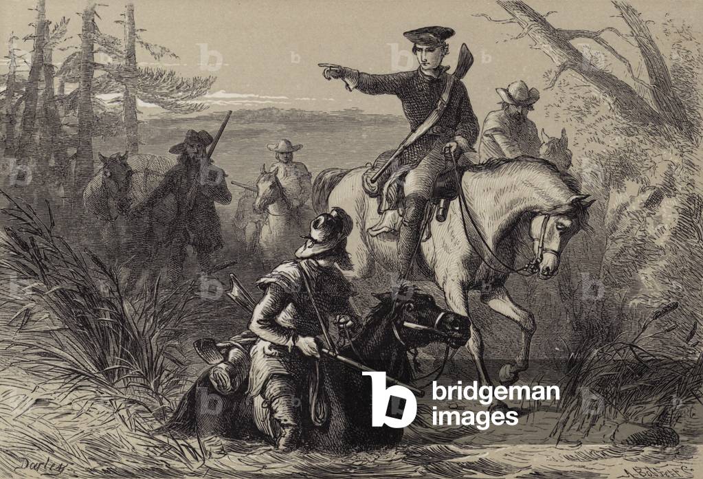 Major Washington on his Mission to the French Commander (engraving)
