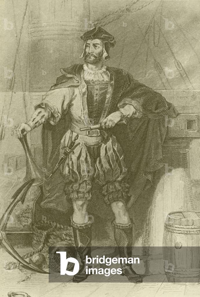 Jacques Cartier (1494-1557, French explorer (litho)