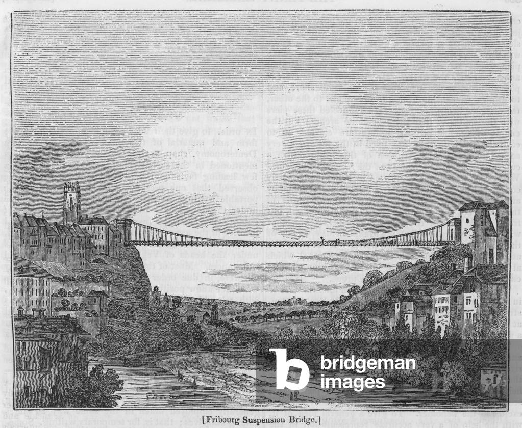 Fribourg Suspension Bridge (engraving)