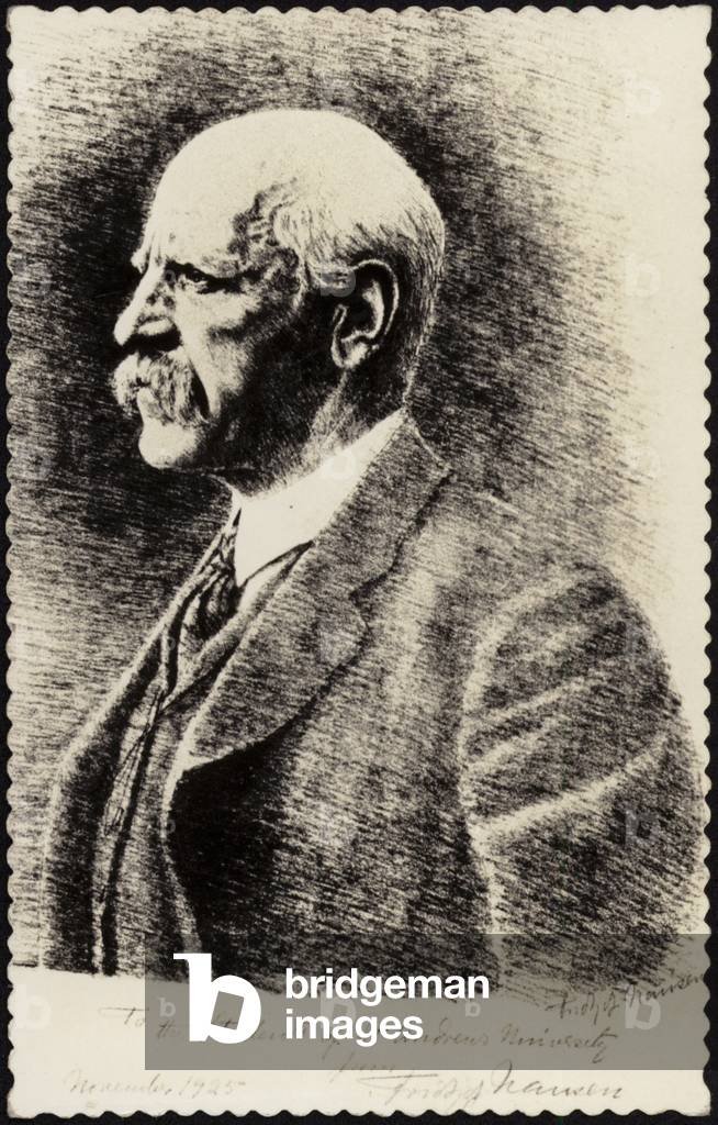 Fridtjof Nansen (1861-1930), Norwegian explorer, diplomat and humanitarian (litho)