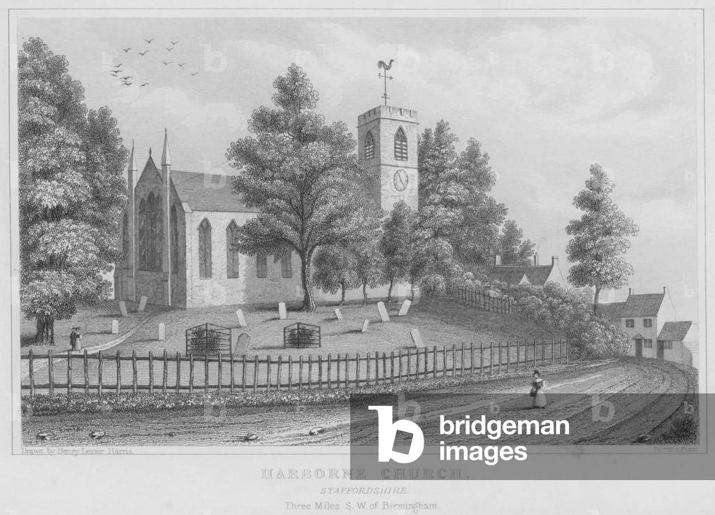 Harborne Church, Staffordshire (engraving)