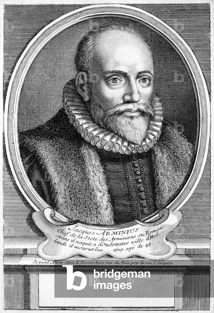 Jacobus Arminius, Dutch theologian of the Protestant Reformation (engraving)