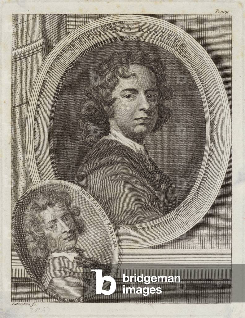 Sir Godfrey Kneller and John Zackary Kneller (engraving)
