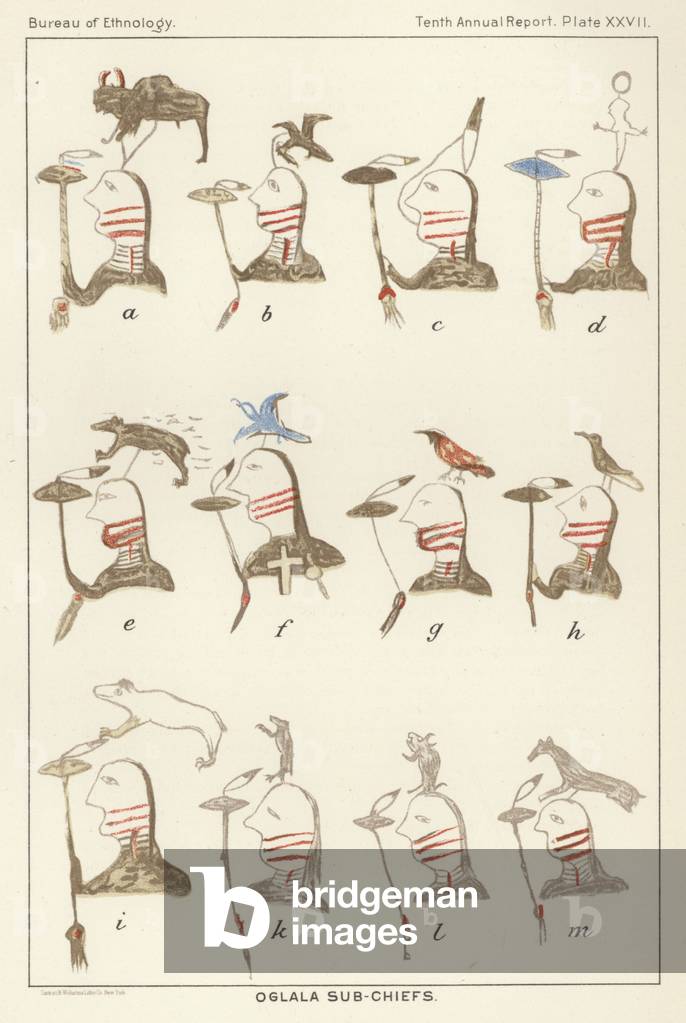 Oglala sub-chiefs (colour litho)