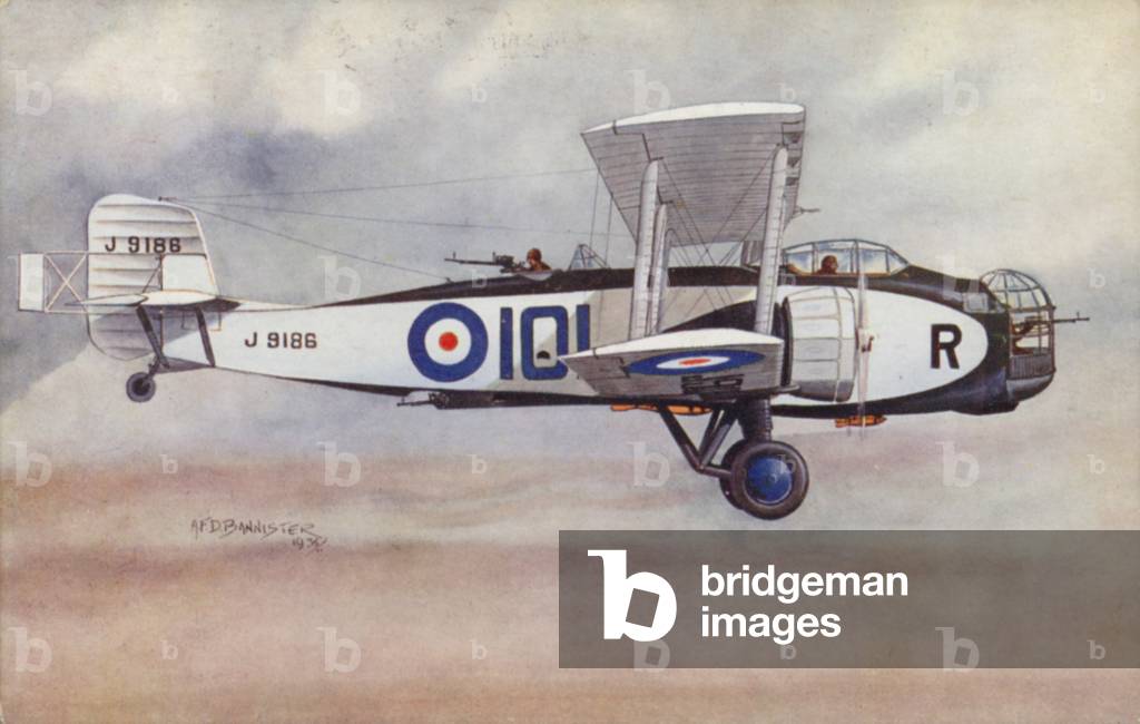 Boulton Paul Overstrand medium bomber of the RAF's 101 Squadron (colour litho)