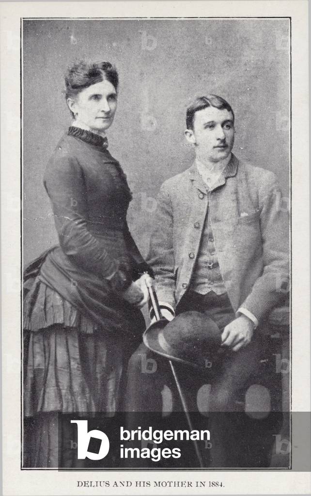 Frederick Delius and his mother in 1884 (b/w photo)