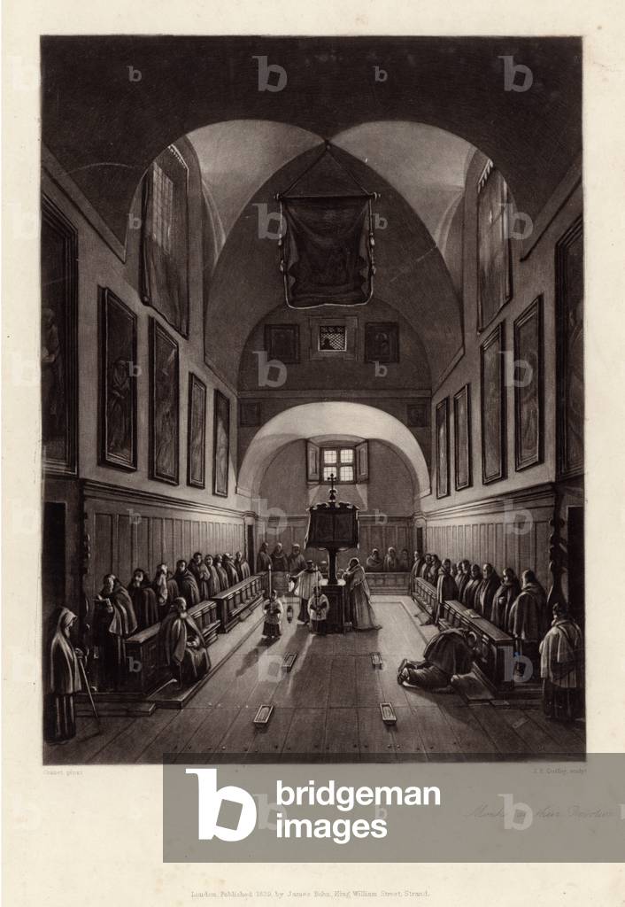 Monks at their Devotion (litho)