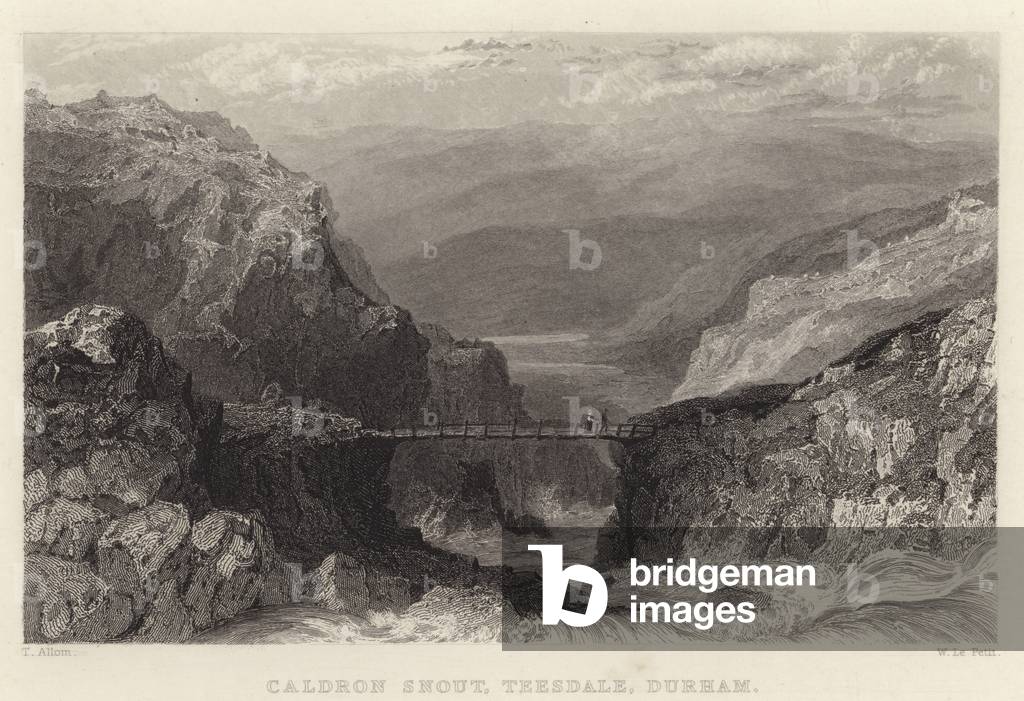 Caldron Snout, Teesdale, Durham (engraving)