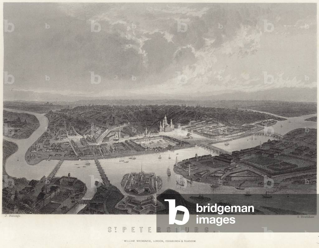 St Petersburg in Russia (engraving)