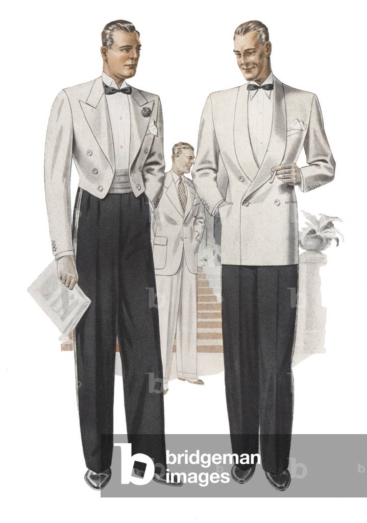 Male fashions, 1945 (colour lithograph)