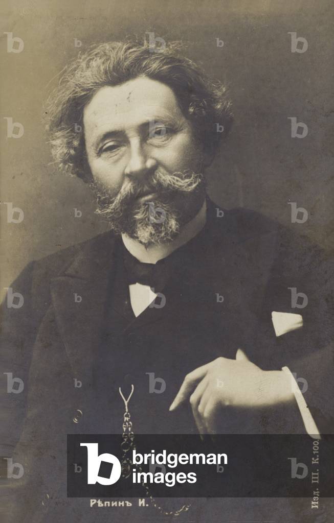Ilya Repin, Russian painter, early 20th Century (b/w photo)