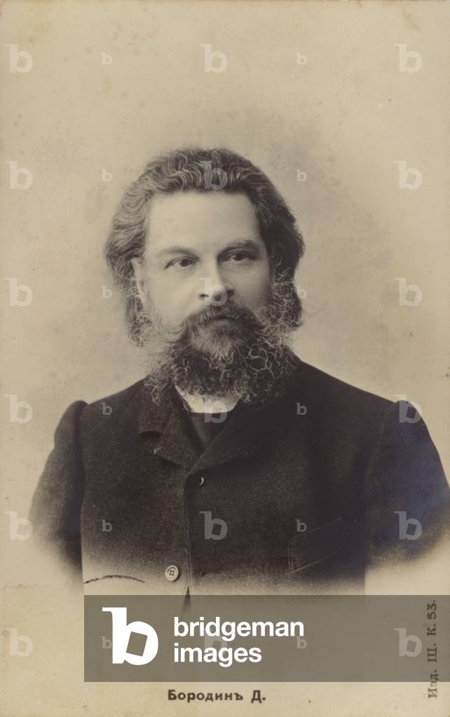 Alexander Porfiryevich Borodin, Russian composer (1833-1887) (b/w photo)
