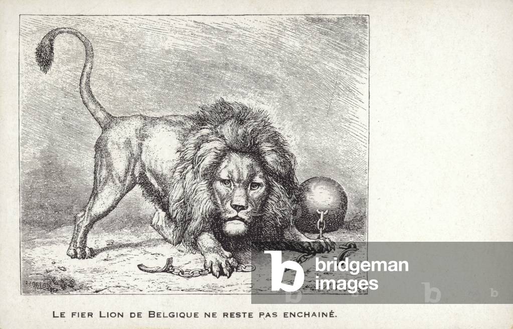 The proud lion of Belgium does not remain chained (litho)