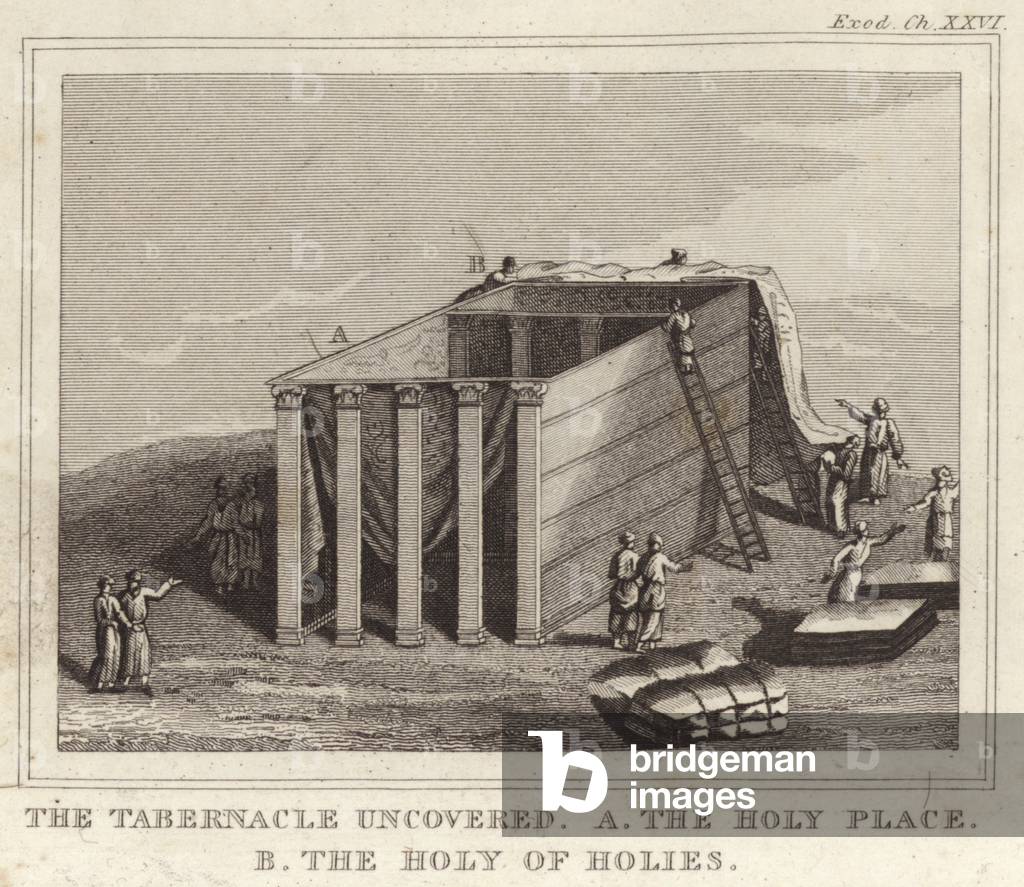 The Tabernacle Uncovered, A the Holy Place, B the Holy of Holies (engraving)
