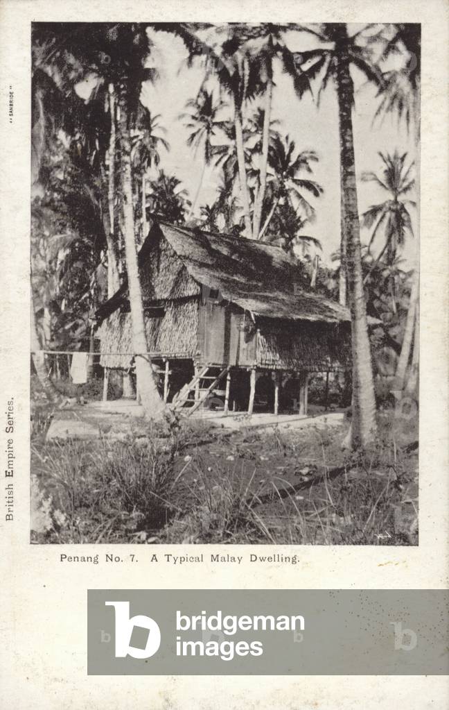 A Typical Malay Dwelling (b/w photo)