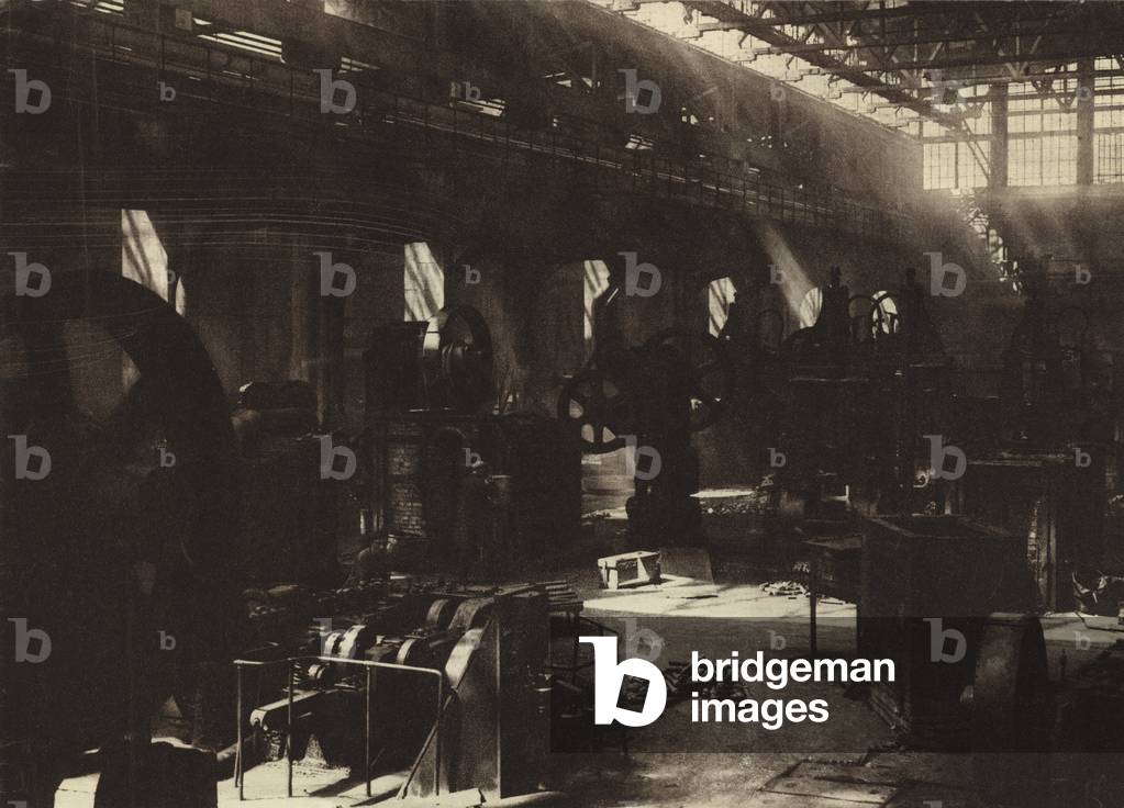 New forge of the Red Putilovite Tractor Plant, Leningrad, USSR, 1931 (b/w photo)