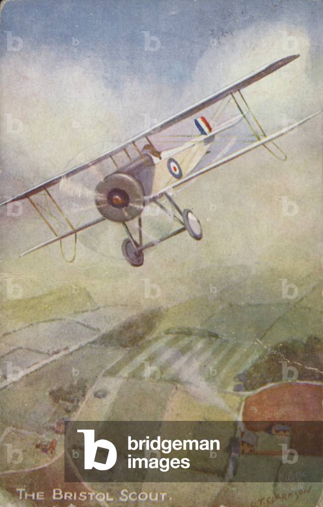 Bristol Scout reconnaissance and fighter aircraft (colour litho)