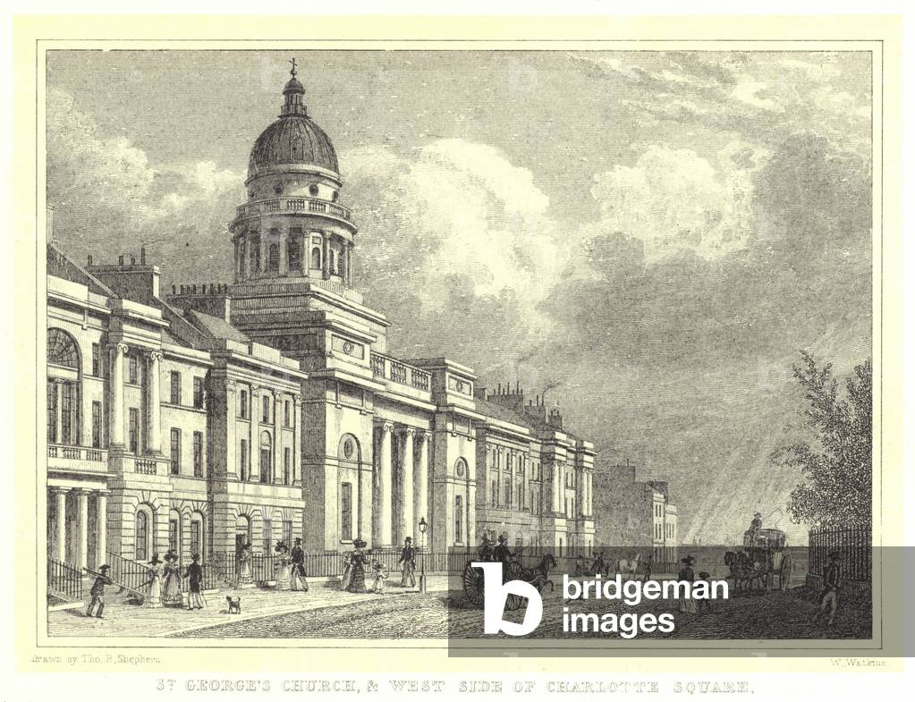 St George's Church, and West Side of Charlotte Square (engraving)