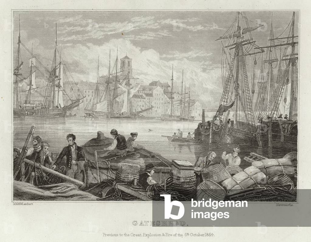 Gateshead before the great explosion and fire of 6 October 1854 (engraving)