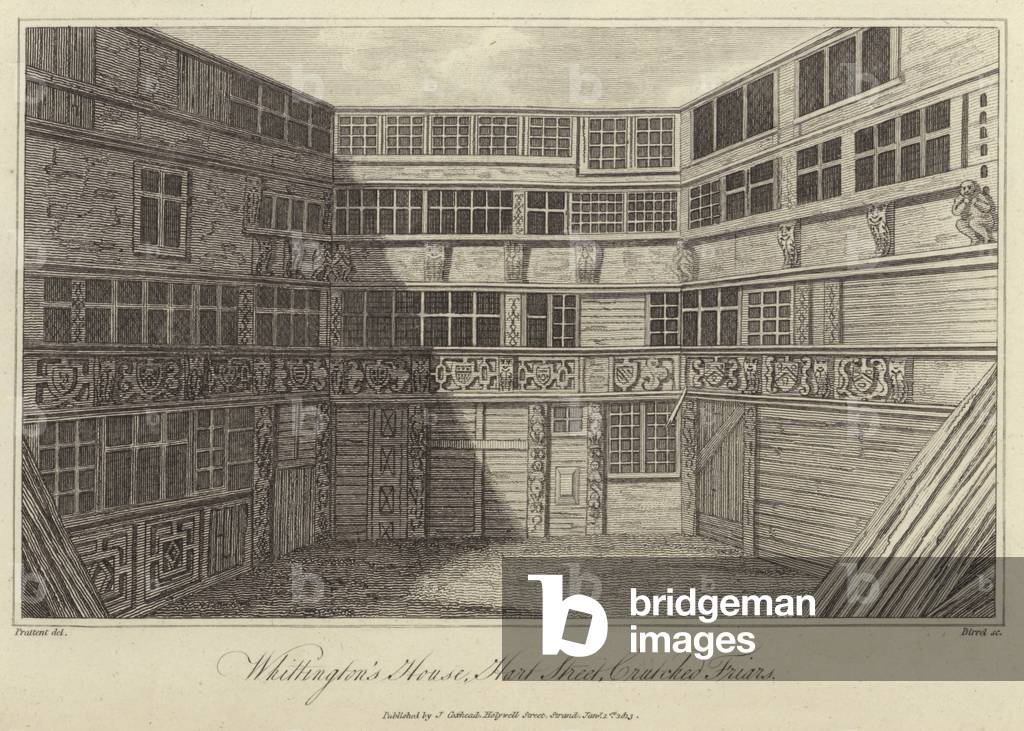 Sir Richard Whittingtons House, Hart Street, Crutched Friars, London (engraving)
