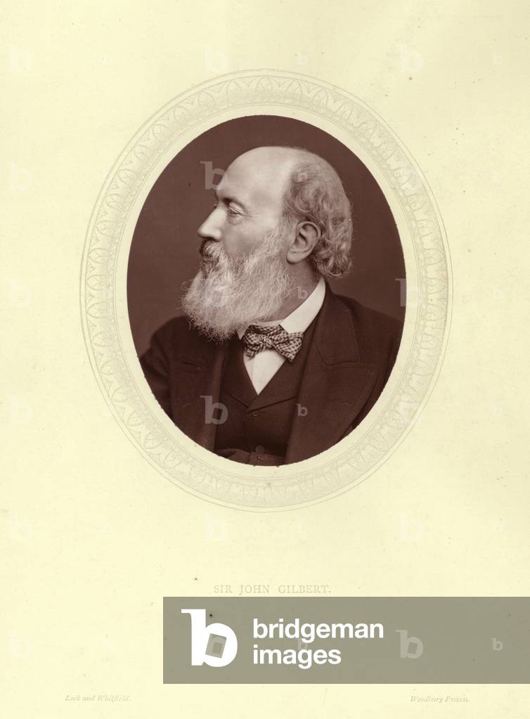 Sir John Gilbert, English artist, illustrator and engraver (b/w photo)