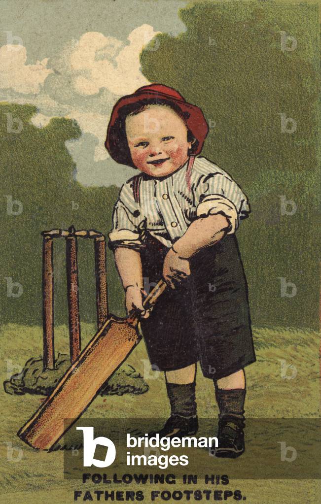 A young cricketer (colour litho)