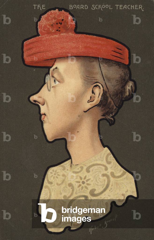 The Board School Teacher (colour litho)
