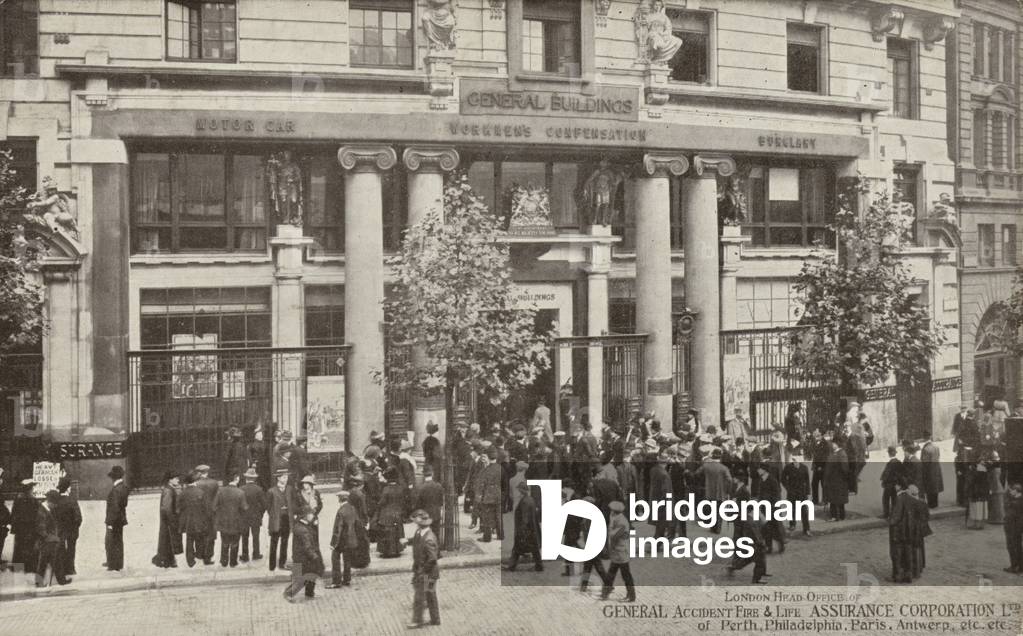 London Head Office of General Accident Fire & Life Assurance Corporation Ltd. of Perth, Philadelphia, Paris, Antwerp, etc. etc. (b/w photo)