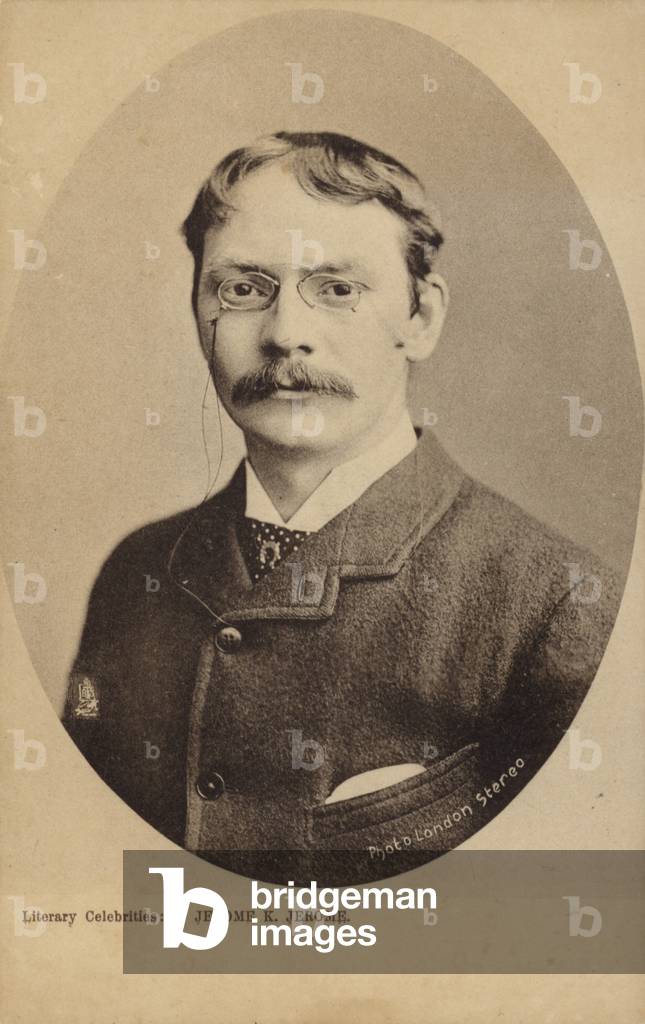 Jerome K Jerome (1859-1927), English author (b/w photo)