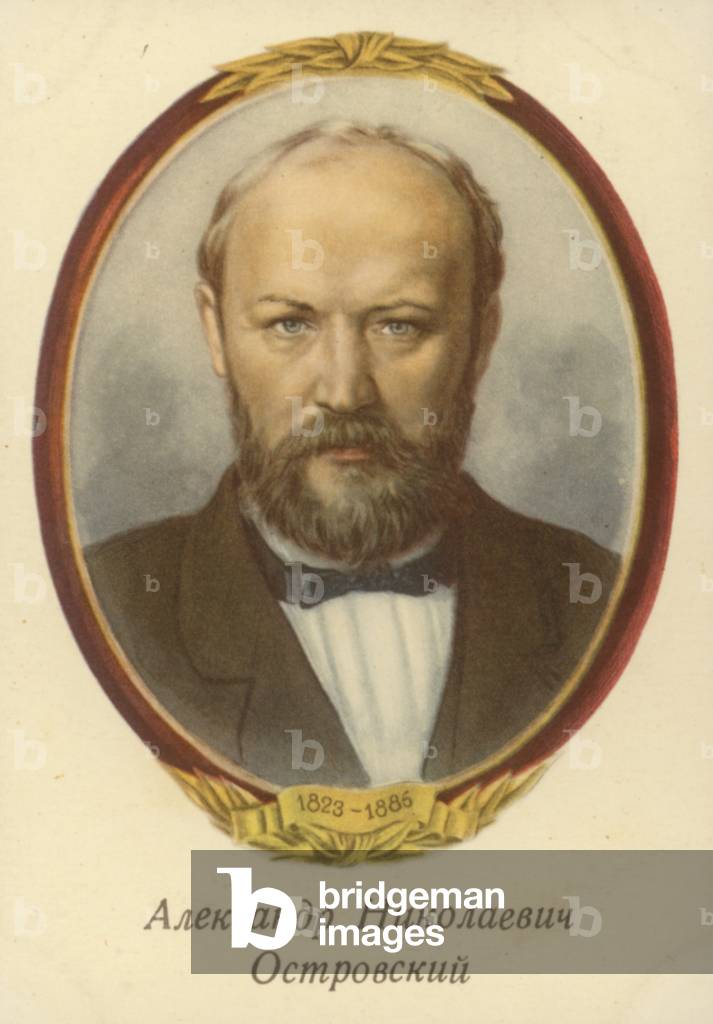 Alexander Ostrovsky, Russian playwright (colour litho)