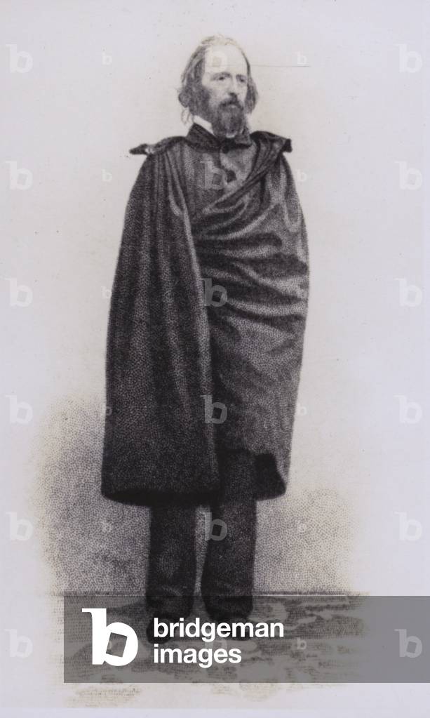 Alfred, Lord Tennyson, English poet (litho)