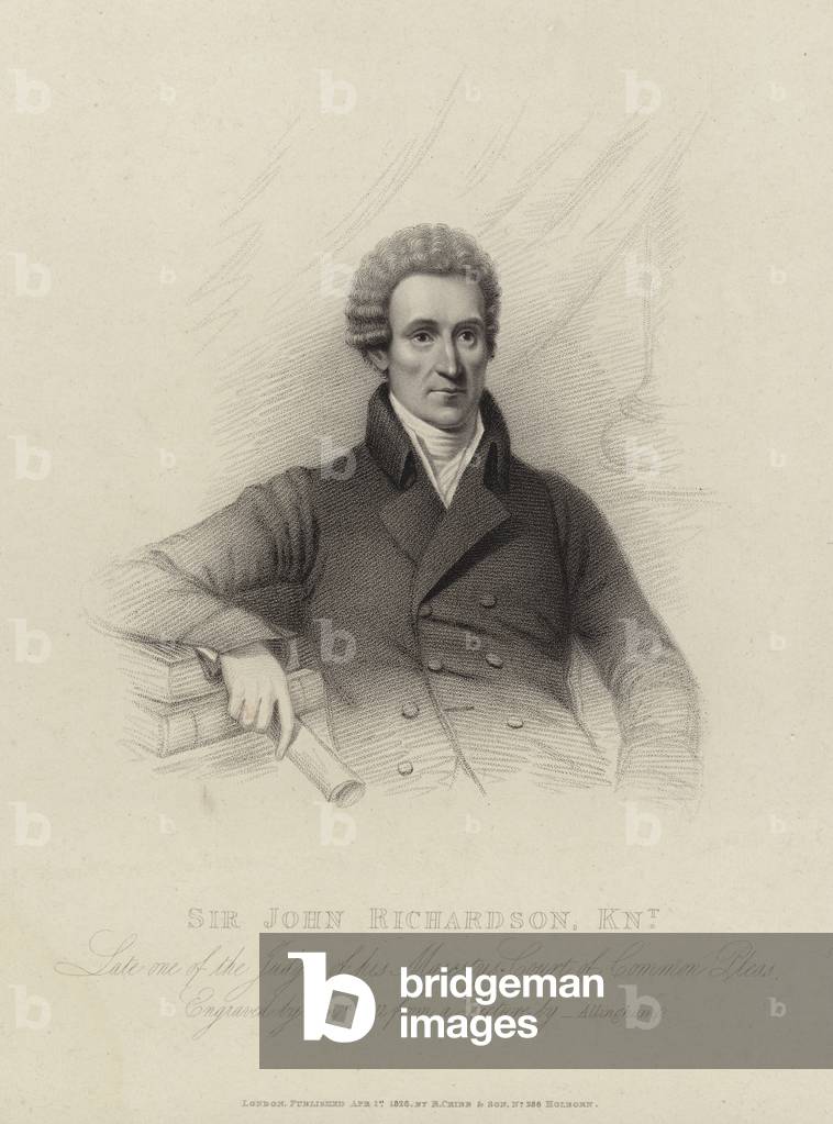 Sir John Richardson, English lawyer and judge, 1826 (engraving)