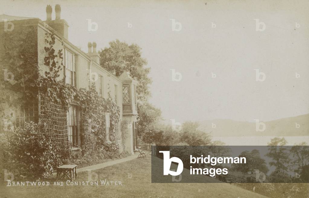 Brantwood and Coniston Water, Lake District (b/w photo)