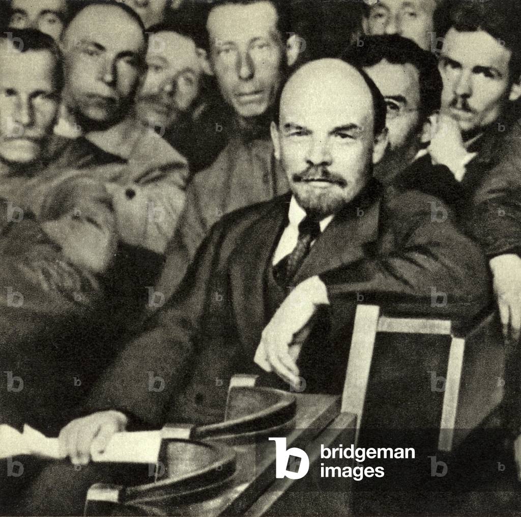 Lenin among the delegates to the 10th All-Russian Conference of the Russian Communist Party, Moscow, 26-28 May 1921 (b/w photo)