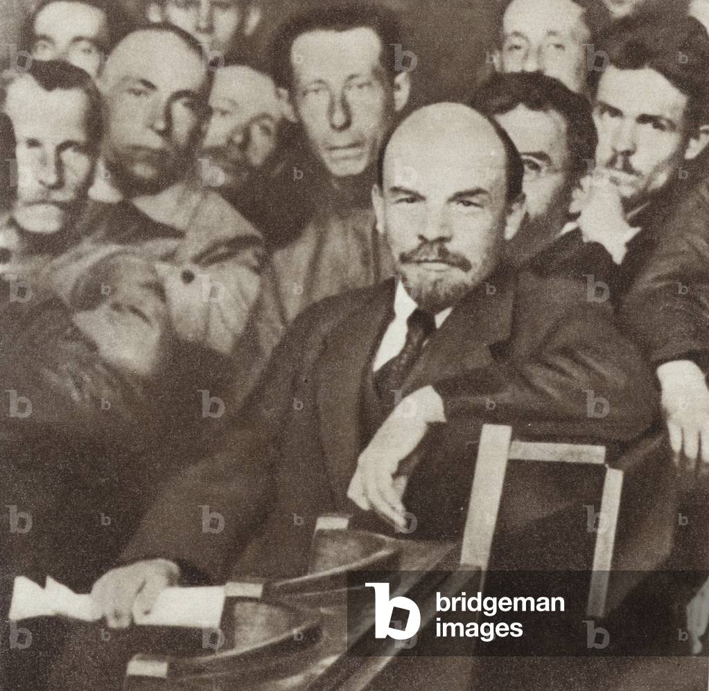 Lenin among delegates to the Tenth All-Russian Conference of the RCP(B), Moscow, 26-28 May 1921 (b/w photo)