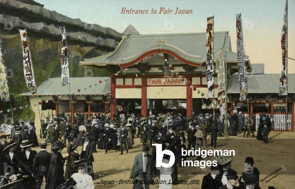 Entrance to Fair Jaoan, Japan-British Exhibition, London 1910 (coloured photo)
