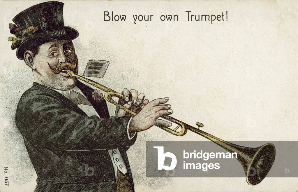 Blow your own trumpet (colour litho)
