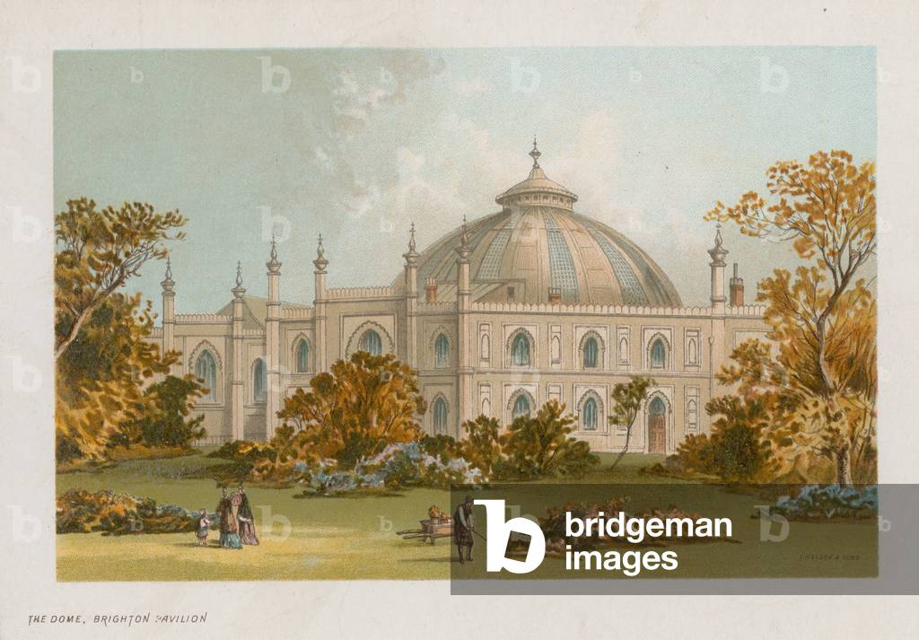 General view of the Brighton Dome (colour litho)