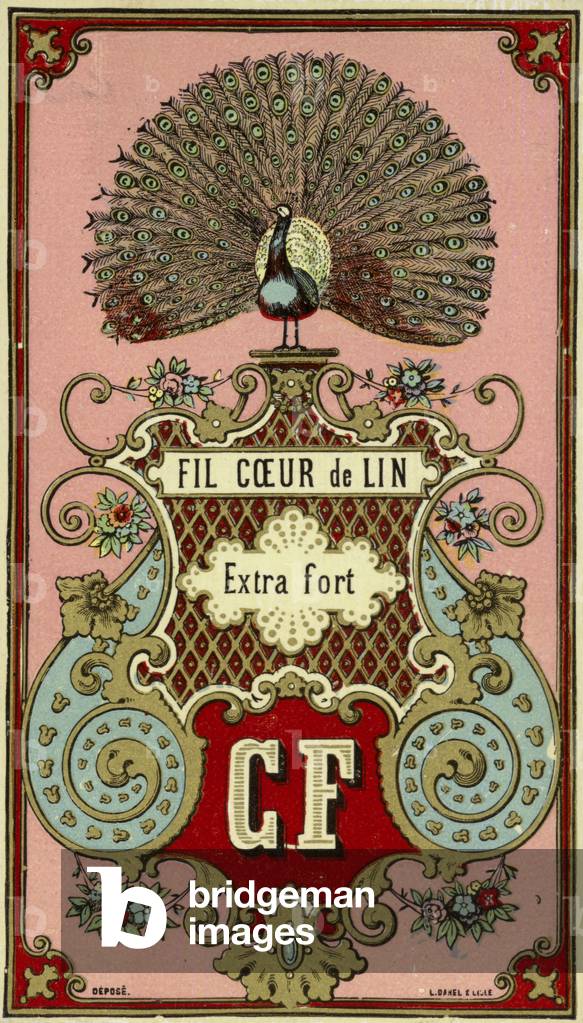 Label for extra strong linen thread (colour litho)