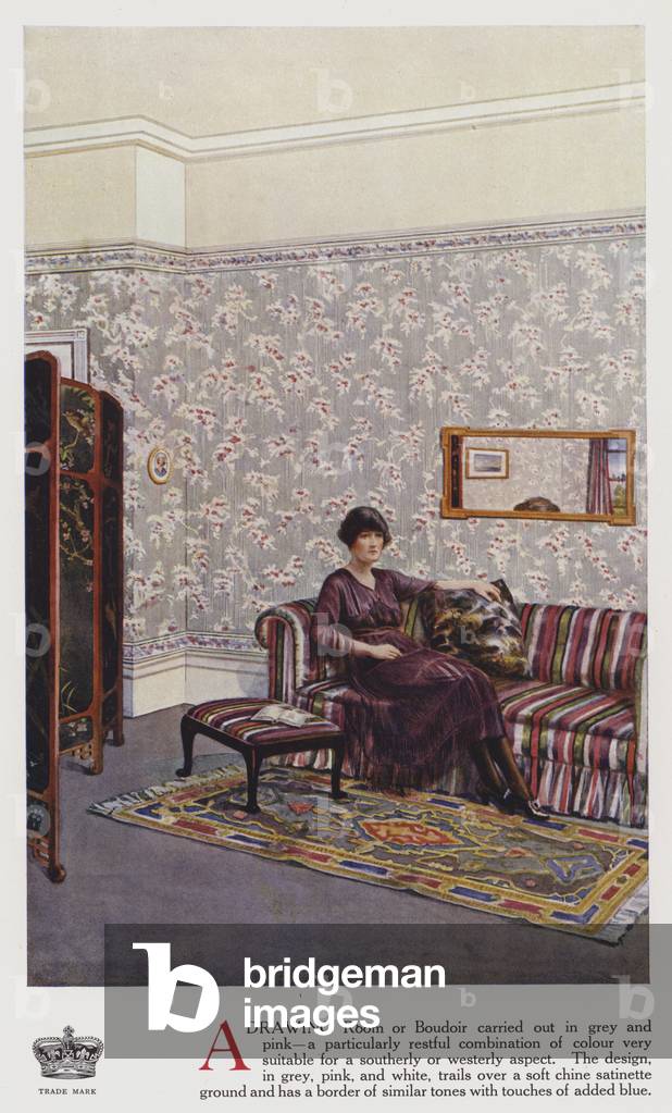 Drawing room or boudoir (colour litho)