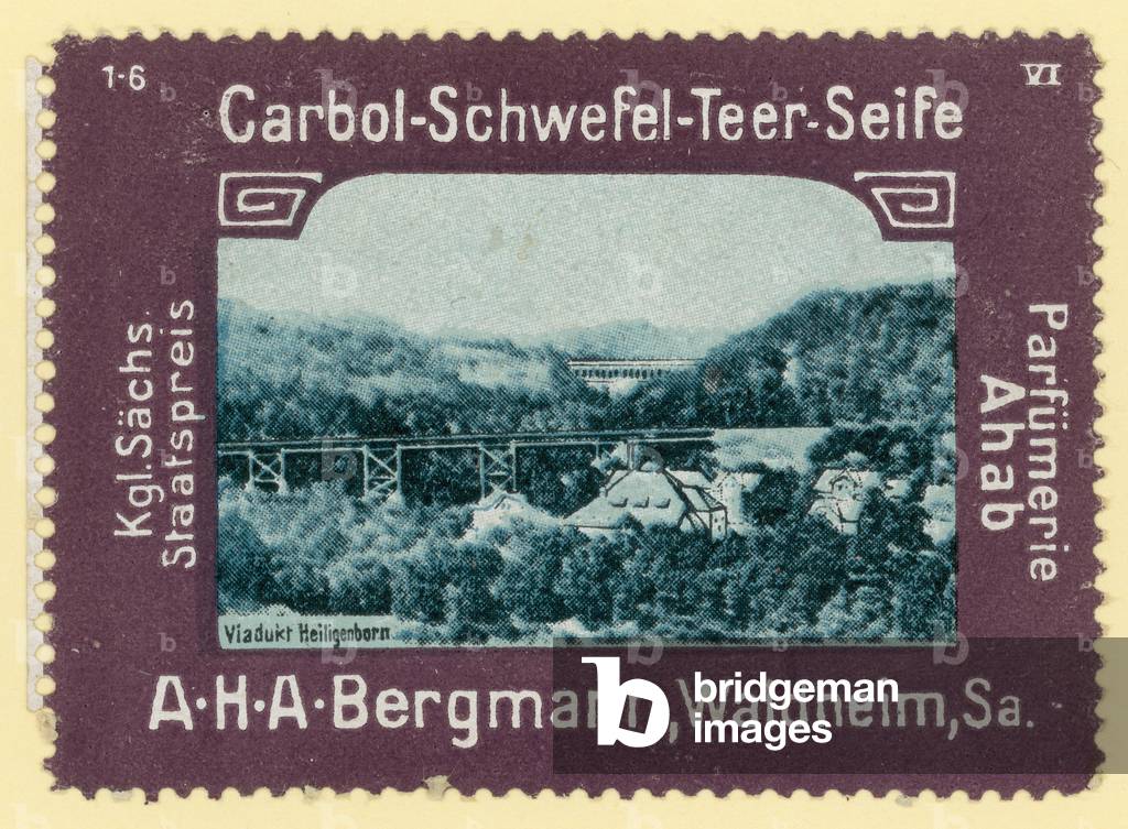 Heiligenborn Viaduct, Saxony, Germany (colour litho)