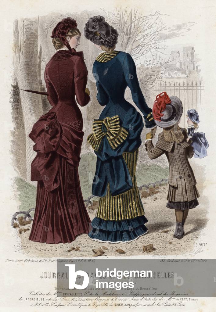 French fashion plate, late 19th century (coloured engraving)