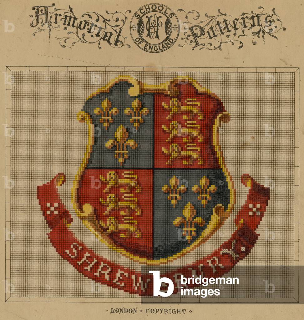 Shrewsbury School (colour litho)