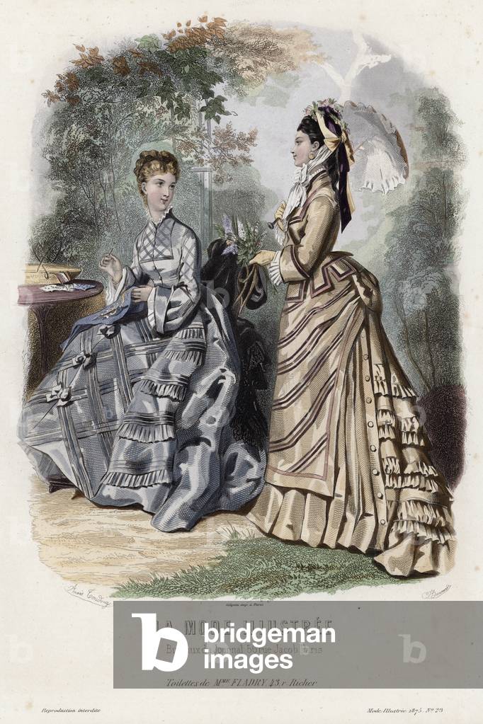 French fashion plate, late 19th century (coloured engraving)