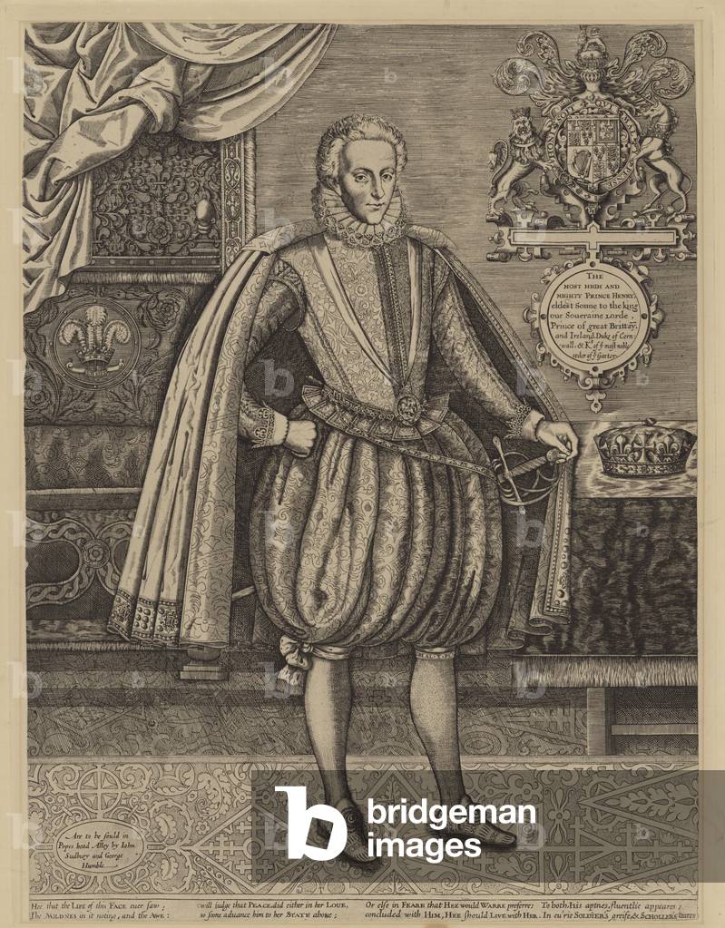 Henry Frederick, Prince of Wales, eldest son of King James I (engraving)